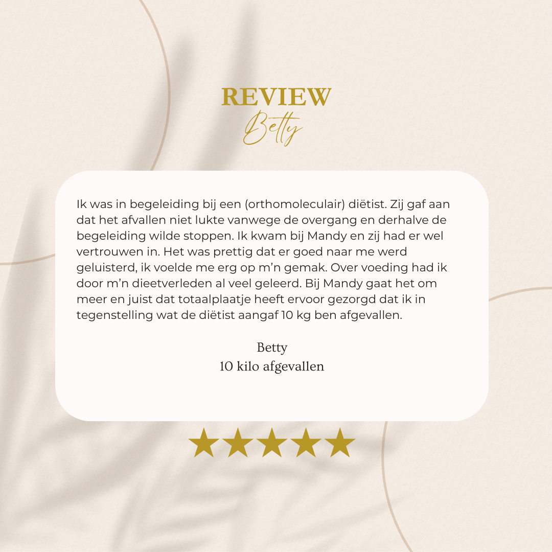 Review van een klant van Mandy Jacobs, mindfullness en vitaal ouder worden coach